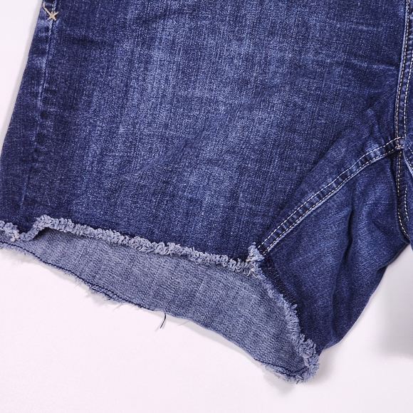 Lane Bryant Cutoff Shorts Plus Size 22 Distressed Blue Jean Denim Dark Wash - Picture 2 of 10